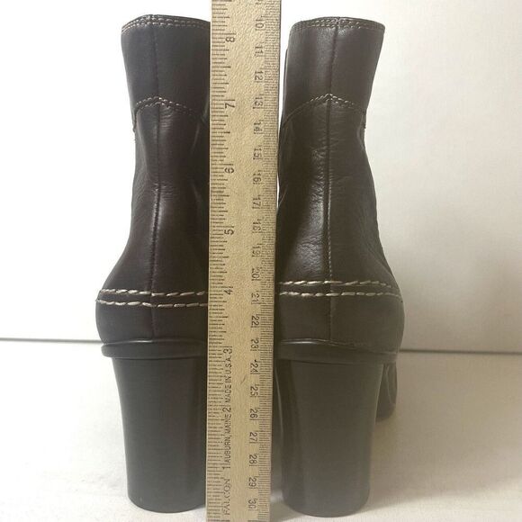 Naturalizer Ankle Bootie Womens 10B Brown Leather Pull On High Heel Casual Boots - Picture 9 of 12